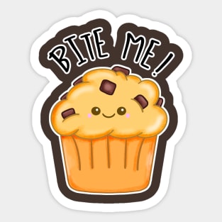 Kawaii Chocolate Chip Muffin. Bite Me Sticker